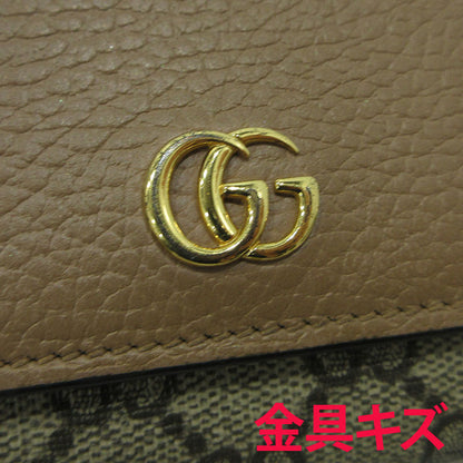 GUCCI | グッチ GGマーモント ダブルG 二つ折り財布 598587 ブラウン【三重本店】