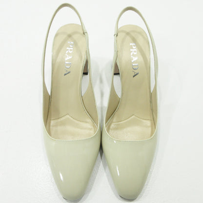 PRADA | プラダ スリングバックパンプス パンプス ホワイト 23.5cm【三重本店】
