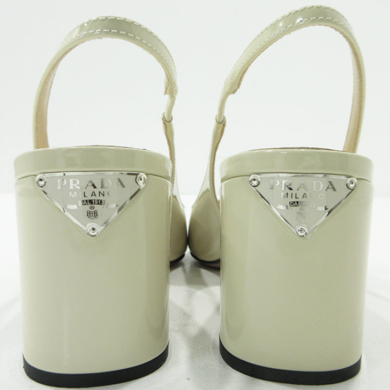 PRADA | プラダ スリングバックパンプス パンプス ホワイト 23.5cm【三重本店】