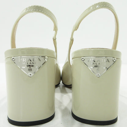 PRADA | プラダ スリングバックパンプス パンプス ホワイト 23.5cm【三重本店】