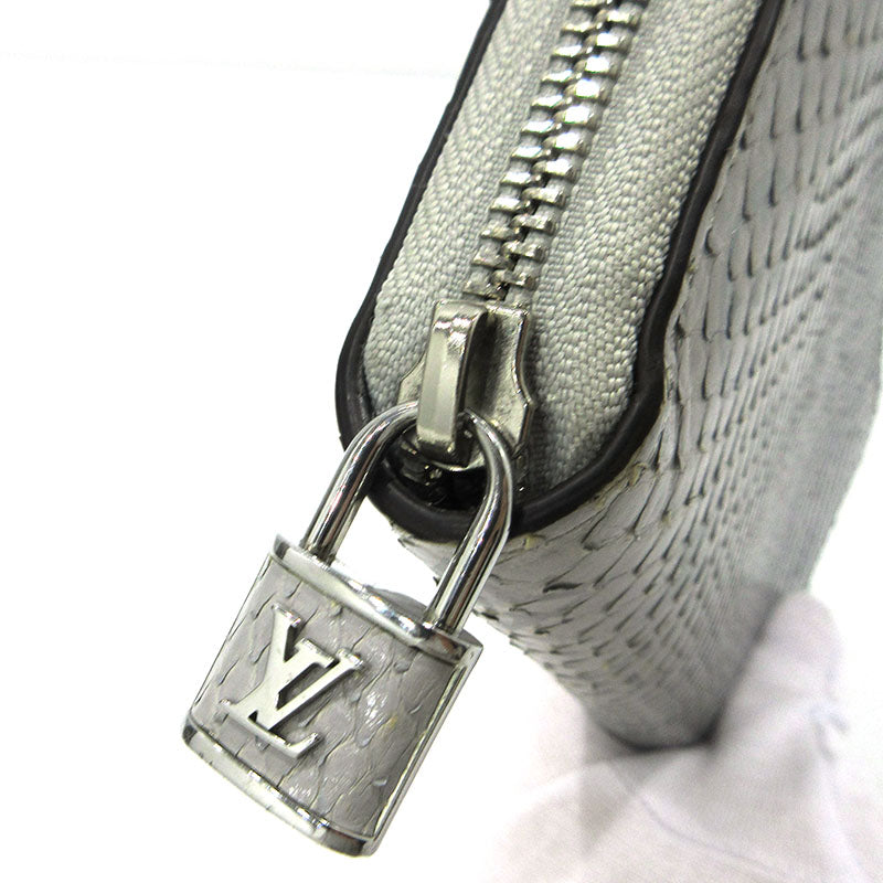 LOUIS VUITTON | ルイ・ヴィトン ジッピーウォレット エキゾチックパイソン 長財布 N87182 グレー×シルバー【三重本店】