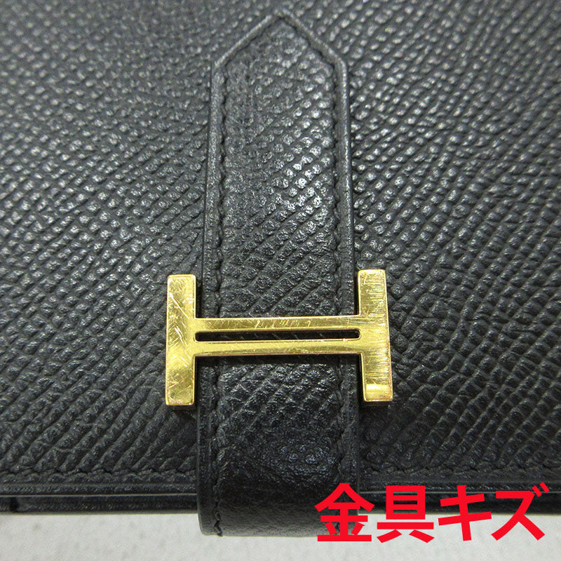 HERMES | エルメス ベアンスフレ 二つ折り 長財布 ブラック【三重本店】