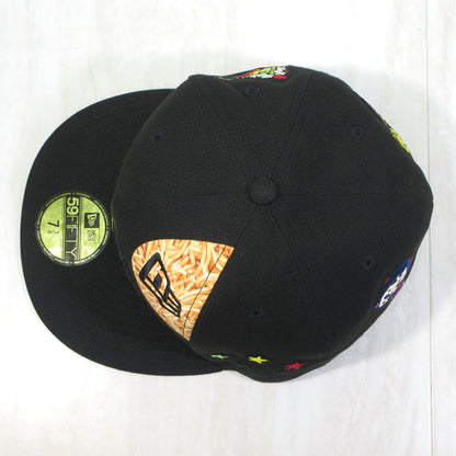 NEW ERA | ニューエラ 7 3/8 (58.7cm) ×おやつカンパニー ベビースターラーメン 59FIFTY / ロゴ＆キャラクター刺繍 ベビースターラーメンプリント キャップ キャップ ブラックなど【三重本店】