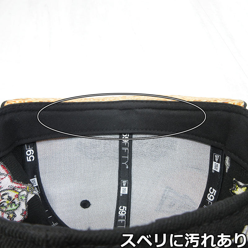 NEW ERA | ニューエラ 7 3/8 (58.7cm) ×おやつカンパニー ベビースターラーメン 59FIFTY / ロゴ＆キャラクター刺繍 ベビースターラーメンプリント キャップ キャップ ブラックなど【三重本店】