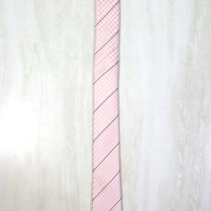 LOUIS VUITTON | ルイ・ヴィトン クラヴァット・エク 8CM / ダミエ・パターン ピンストライプ ネクタイ M78760 ローズペール(ピンク系)【三重本店】