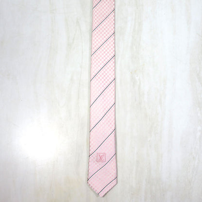 LOUIS VUITTON | ルイ・ヴィトン クラヴァット・エク 8CM / ダミエ・パターン ピンストライプ ネクタイ M78760 ローズペール(ピンク系)【三重本店】