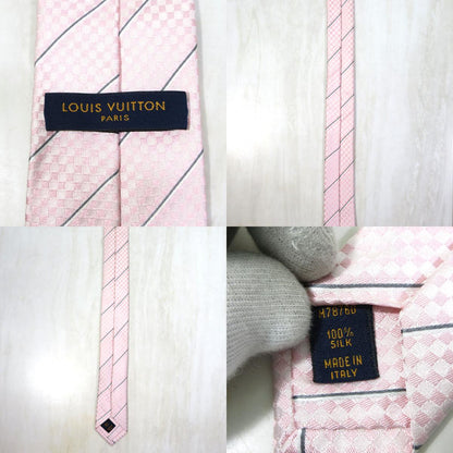 LOUIS VUITTON | ルイ・ヴィトン クラヴァット・エク 8CM / ダミエ・パターン ピンストライプ ネクタイ M78760 ローズペール(ピンク系)【三重本店】