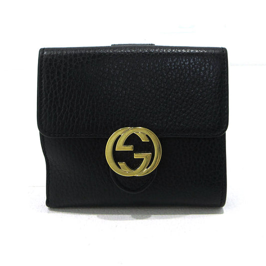 GUCCI | グッチ インターロッキングG 二つ折り財布 598167 ブラック【三重本店】