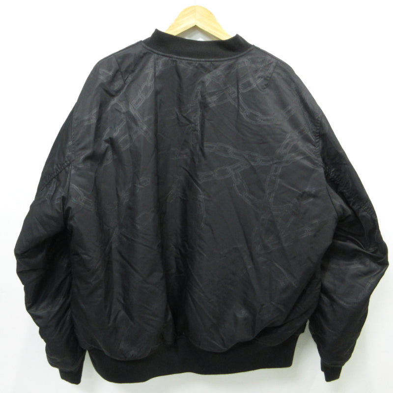 X-LARGE | エクストララージ CRAWLING DEATH CHAIN BOMBER JACKET ミリタリーコート 101241021017 ブラック サイズ：XL【三重本店】