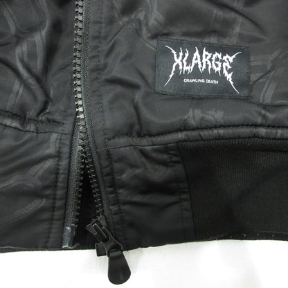 X-LARGE | エクストララージ CRAWLING DEATH CHAIN BOMBER JACKET ミリタリーコート 101241021017 ブラック サイズ：XL【三重本店】
