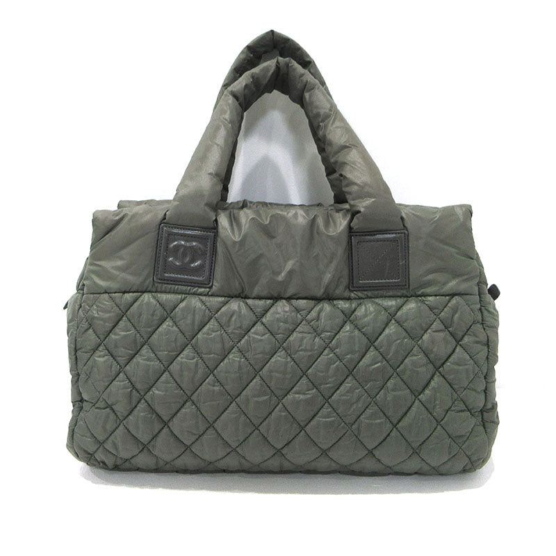CHANEL | シャネル ナイロンキルティング コココクーン トートバッグ A48620 カーキ【三重本店】
