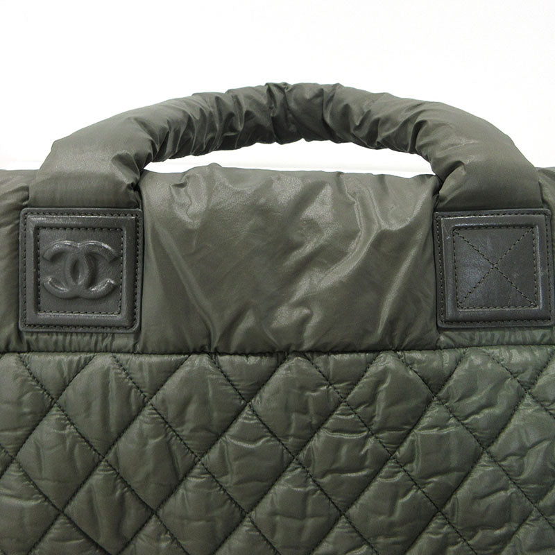 CHANEL | シャネル ナイロンキルティング コココクーン トートバッグ A48620 カーキ【三重本店】