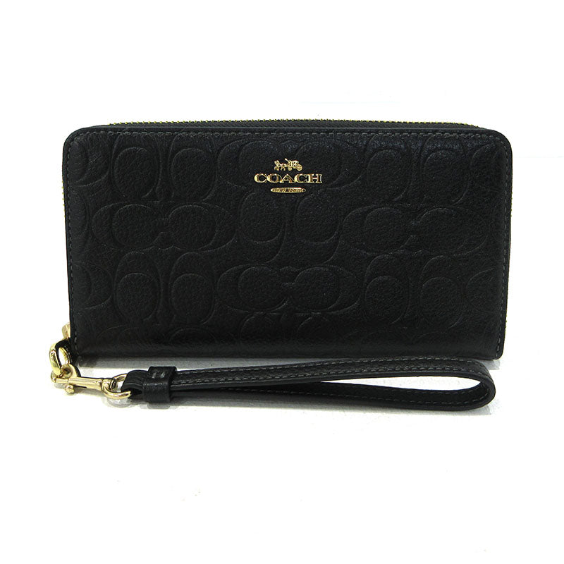 COACH | コーチ ロングジップアラウンド ラウンドファスナー 長財布 CEW21 ブラック【三重本店】