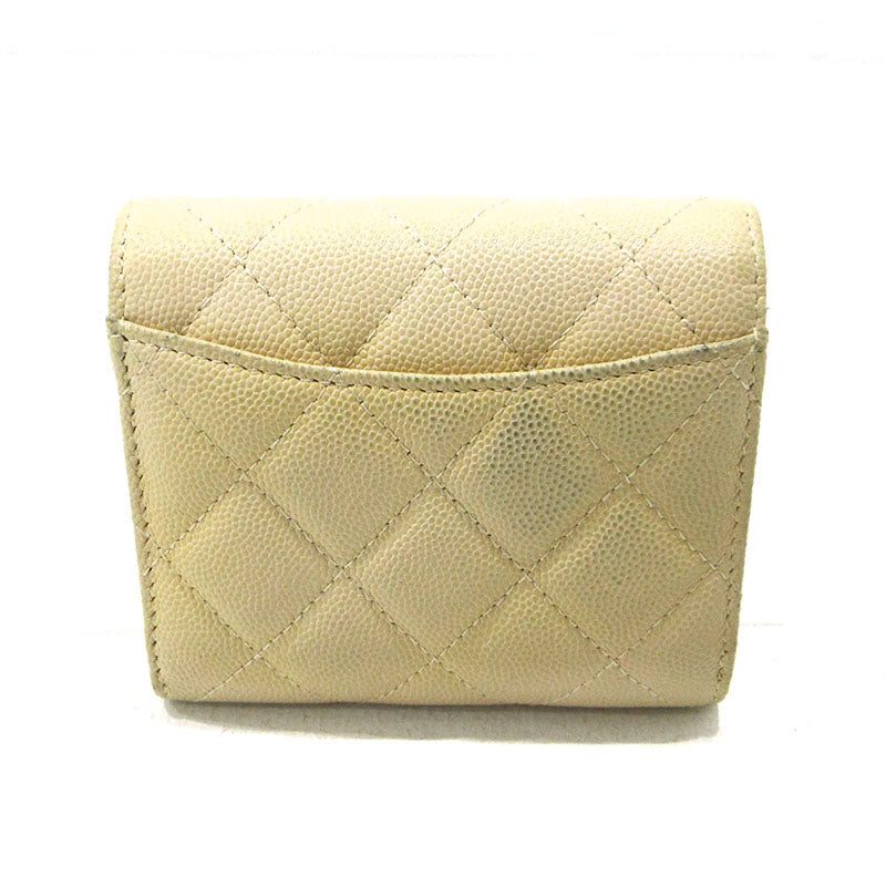 CHANEL | シャネル キャビアスキン 三つ折り財布 ベージュ【三重本店】