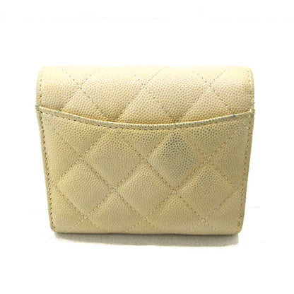 CHANEL | シャネル キャビアスキン 三つ折り財布 ベージュ【三重本店】