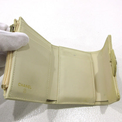 CHANEL | シャネル キャビアスキン 三つ折り財布 ベージュ【三重本店】