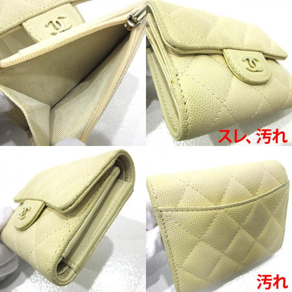 CHANEL | シャネル キャビアスキン 三つ折り財布 ベージュ【三重本店】