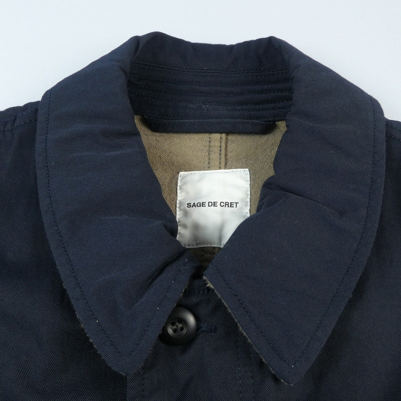 【中古】sage de cret | サージュデクレ NYLON CHINO CLOTH MILITARY JACKET ミリタリージャケット ネイビー サイズ：M