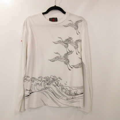 【中古】錦 | ニシキ 綾波レイ 流水桜 長袖Ｔシャツ EV39480 ホワイト サイズ：S
