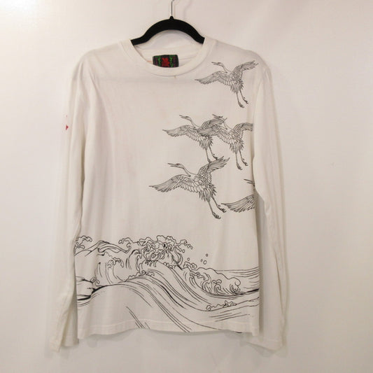【中古】錦 | ニシキ 綾波レイ 流水桜 長袖Ｔシャツ EV39480 ホワイト サイズ：S