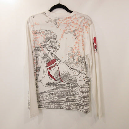 【中古】錦 | ニシキ 綾波レイ 流水桜 長袖Ｔシャツ EV39480 ホワイト サイズ：S