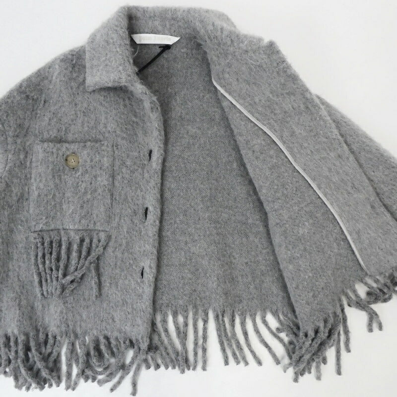 【中古】Palm Angels | パームエンジェルス Fringed Shirt Jacket Melange Grey その他アウター PWEA052F21FAB0010810 グレー サイズ：38