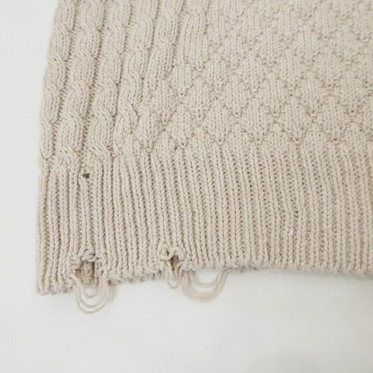 【中古】UNUSED | アンユーズド DAMAGED KNIT ニット US2325 ベージュ サイズ：1