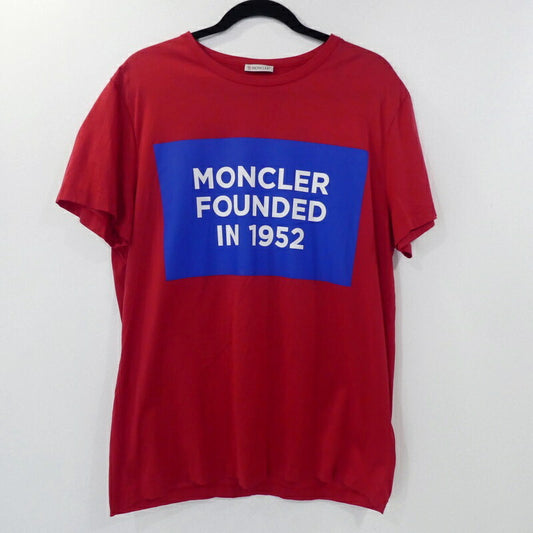 【中古】MONCLER | モンクレール /FOUNDED IN 1952 半袖Ｔシャツ 8C74610 レッド サイズ：XL