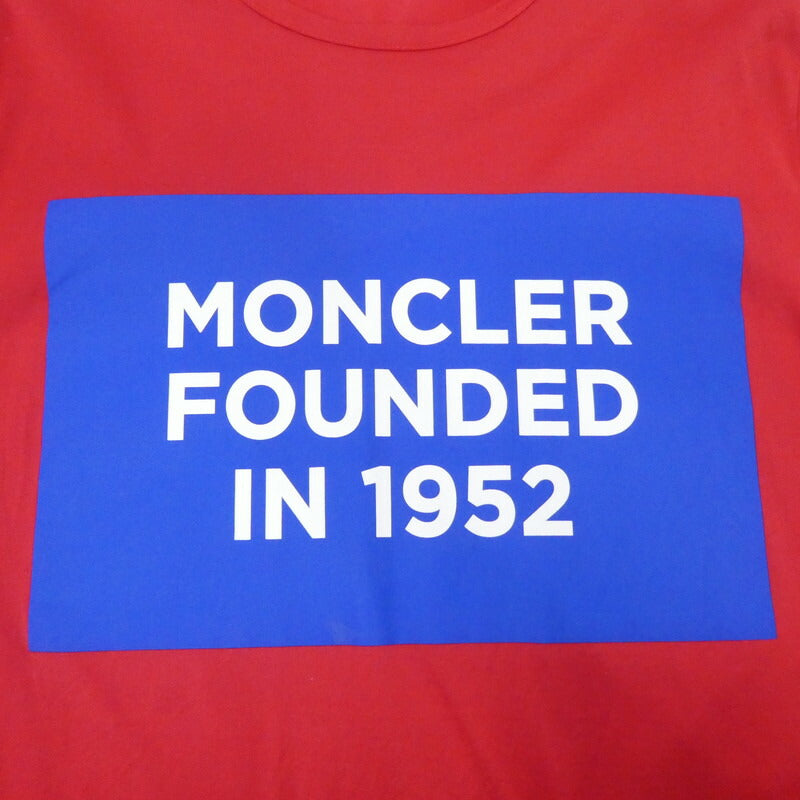 【中古】MONCLER | モンクレール /FOUNDED IN 1952 半袖Ｔシャツ 8C74610 レッド サイズ：XL