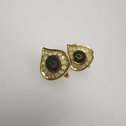 【中古】Christian Dior | クリスチャンディオール ラインストーン付きしずくモチーフ イヤリング