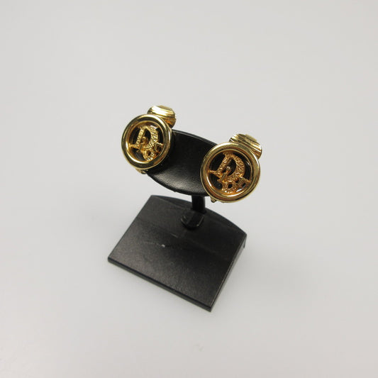 【中古】Christian Dior | クリスチャンディオール サークルロゴ イヤリング