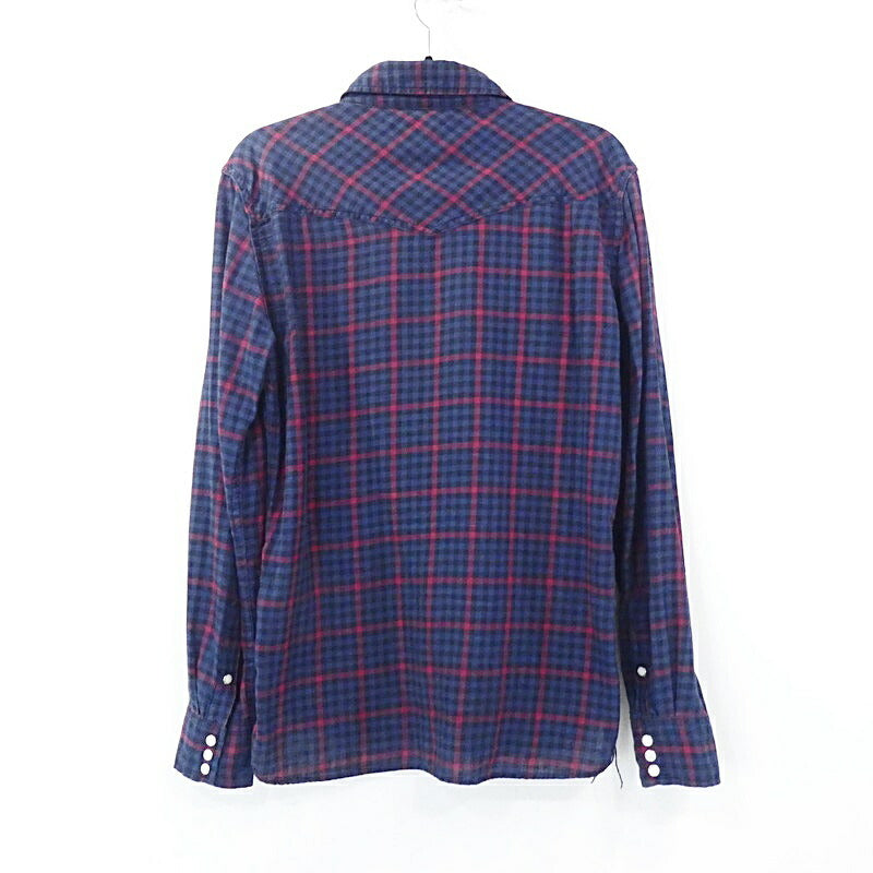 【中古】REMI RELIEF | レミレリーフ フラワースタッズチェックシャツ 長袖シャツ サイズ：M