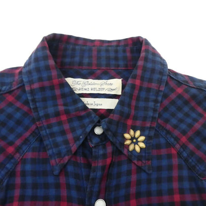 【中古】REMI RELIEF | レミレリーフ フラワースタッズチェックシャツ 長袖シャツ サイズ：M
