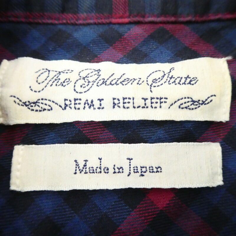【中古】REMI RELIEF | レミレリーフ フラワースタッズチェックシャツ 長袖シャツ サイズ：M