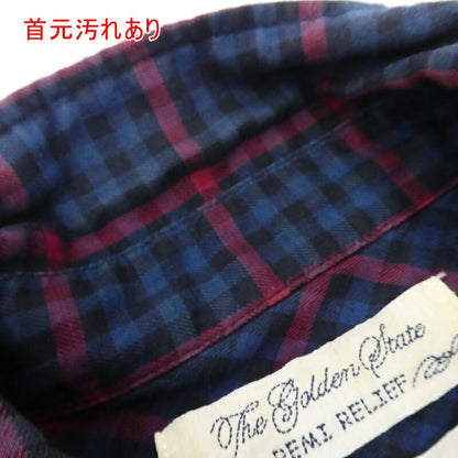 【中古】REMI RELIEF | レミレリーフ フラワースタッズチェックシャツ 長袖シャツ サイズ：M