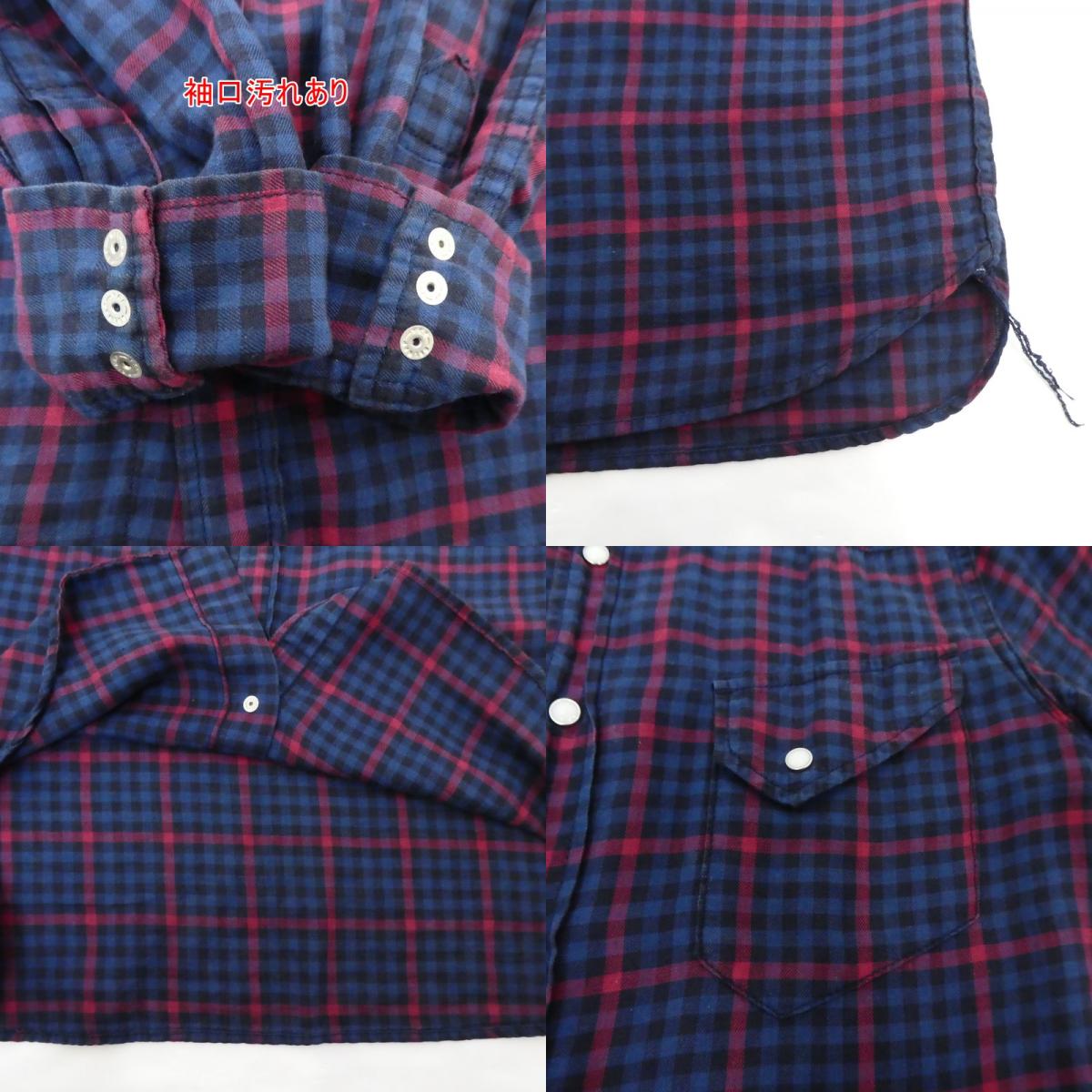 【中古】REMI RELIEF | レミレリーフ フラワースタッズチェックシャツ 長袖シャツ サイズ：M