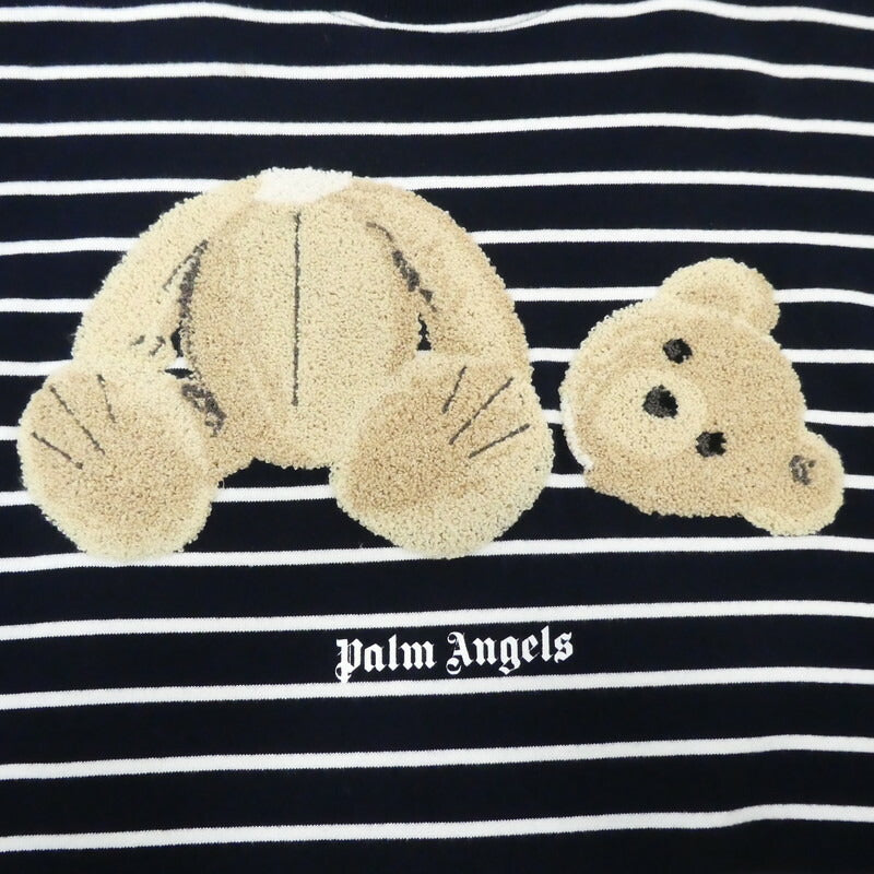 【中古】Palm Angels | パームエンジェルス BEAR STRIPES TERRY EMBROIDERY SWEATER スウェット PMBA064S22FLE001 ネイビー サイズ：M