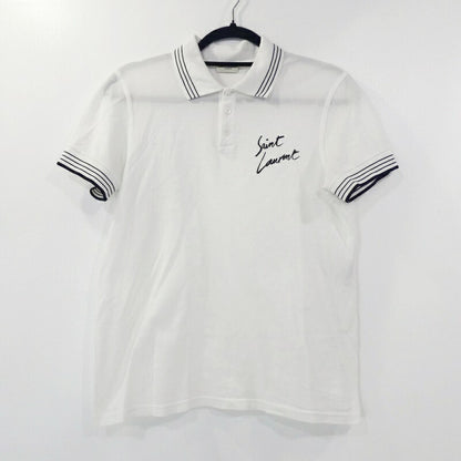 【中古】SAINT LAURENT | サンローラン シグネチャー ポロシャツ 483417 ホワイト サイズ：XS