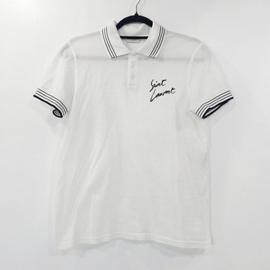 【中古】SAINT LAURENT | サンローラン シグネチャー ポロシャツ 483417 ホワイト サイズ：XS