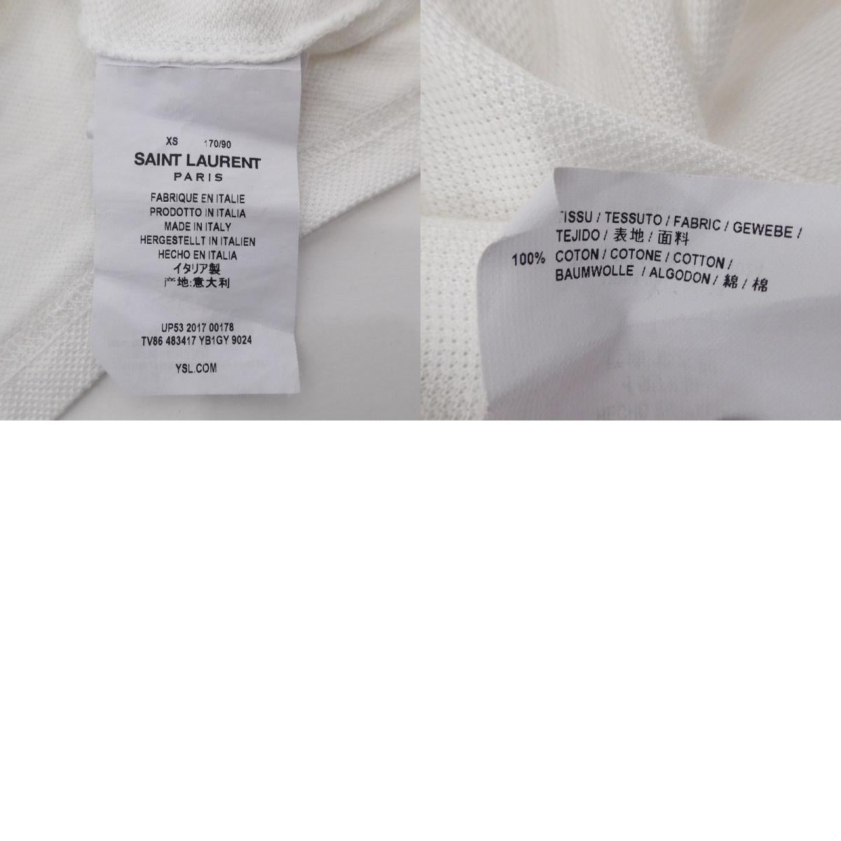【中古】SAINT LAURENT | サンローラン シグネチャー ポロシャツ 483417 ホワイト サイズ：XS
