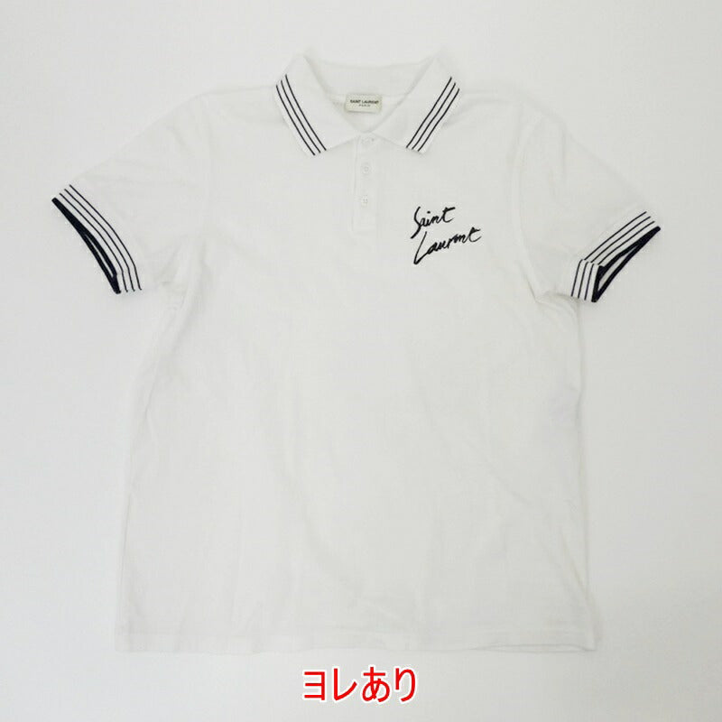 【中古】SAINT LAURENT | サンローラン シグネチャー ポロシャツ 483417 ホワイト サイズ：XS