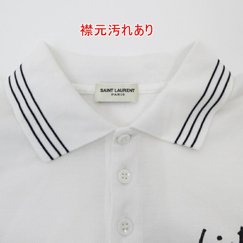 【中古】SAINT LAURENT | サンローラン シグネチャー ポロシャツ 483417 ホワイト サイズ：XS