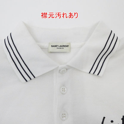 【中古】SAINT LAURENT | サンローラン シグネチャー ポロシャツ 483417 ホワイト サイズ：XS