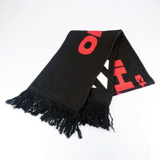 【中古】OFF-WHITE | オフホワイト BATS SCARF MUFFLER マフラー ブラック