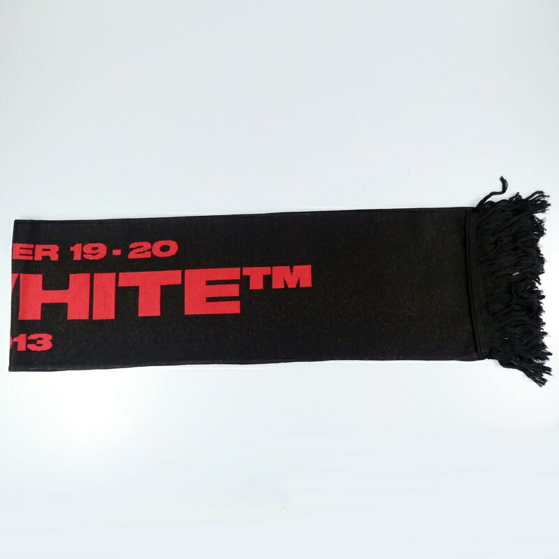 【中古】OFF-WHITE | オフホワイト BATS SCARF MUFFLER マフラー ブラック