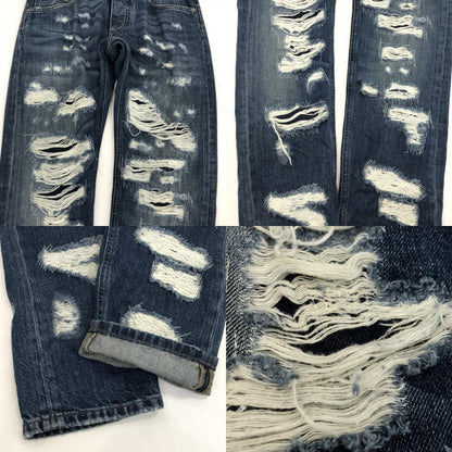 【中古】DOLCE & GABBANA | ドルチェアンドガッバーナ クラッシュ加工デニムパンツ デニムパンツ 2016S/S 44 ネイビー