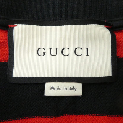 【中古】GUCCI | グッチ ワイドボーダースネーク刺繍 ポロシャツ 431039 X5858 国内正規品 レッド サイズ：XS