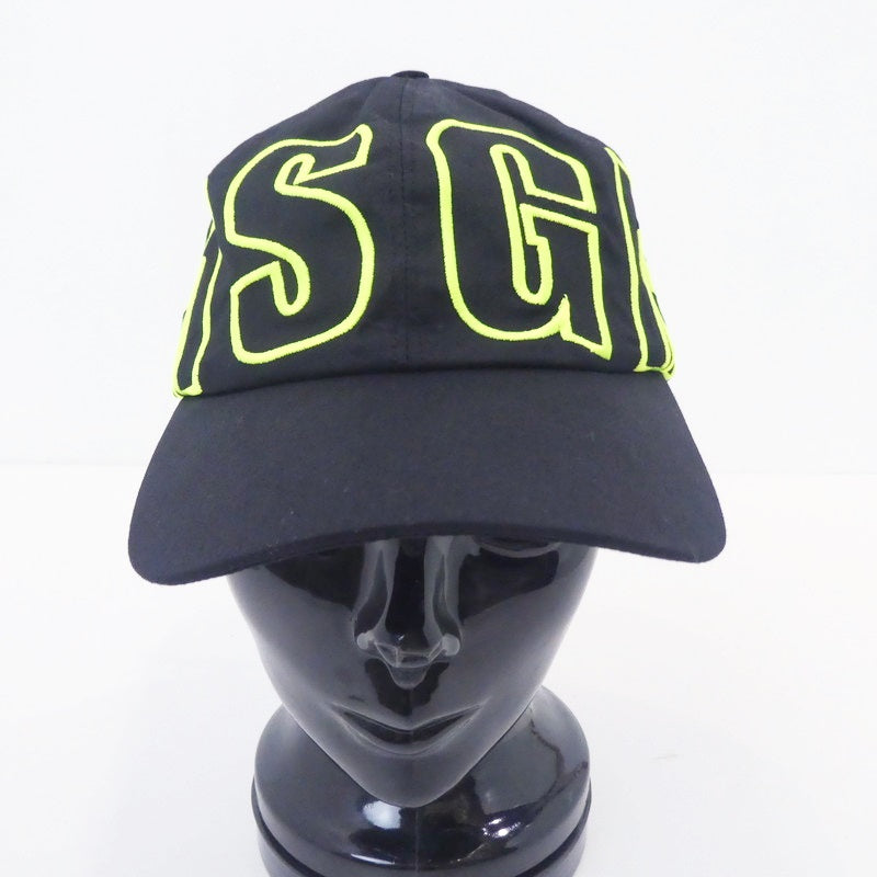 【中古】MSGM | エムエスジーエム MSGMロゴ刺繍 キャップ ブラック