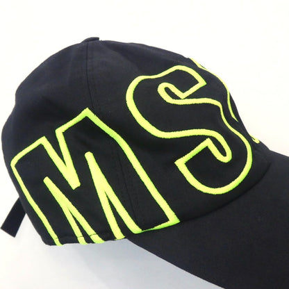 【中古】MSGM | エムエスジーエム MSGMロゴ刺繍 キャップ ブラック