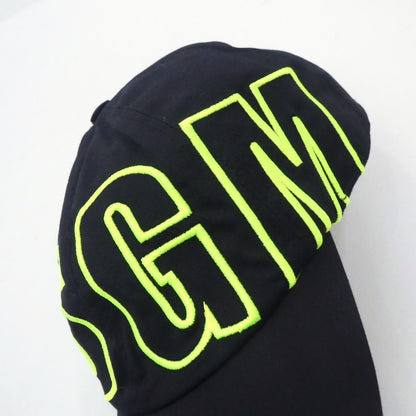 【中古】MSGM | エムエスジーエム MSGMロゴ刺繍 キャップ ブラック